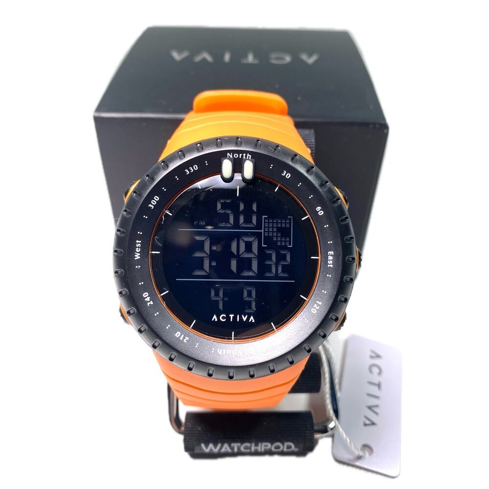 Activa Odyssey x Invicta Digital Mens Watch 53mm Model ACW1237-006 Orange NEW
